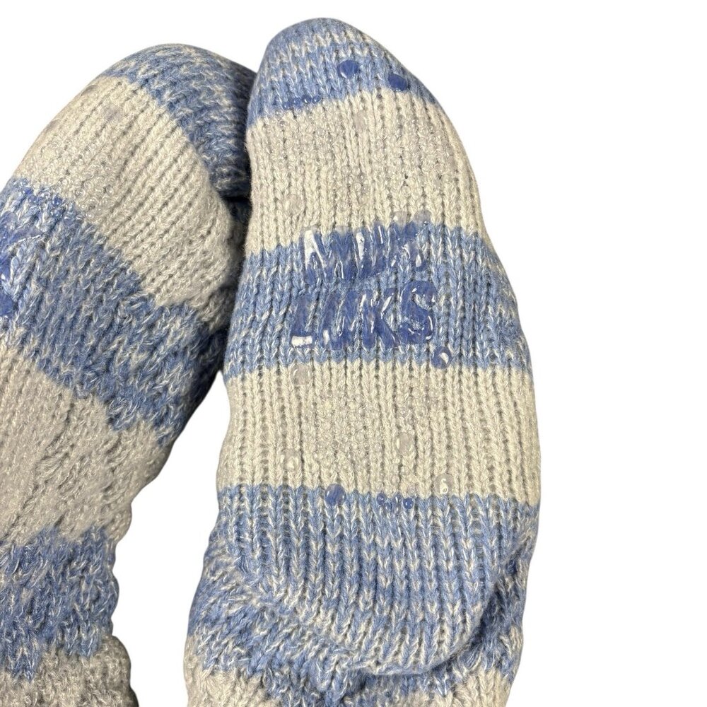 MUK LUKS Set of 2 Aloe Infused Textured Cabin Socks Faux Fur Lined NWT L/XL Mix - Picture 7 of 9